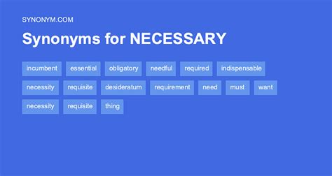 necessary synonym guide